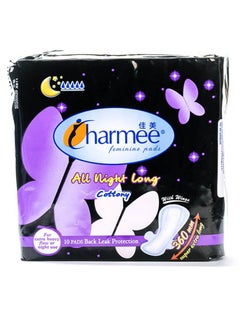 اشتري Charmee Feminine Pads All Night Long Cottony Soft With Wings and Leak Protection, Super Extra Long 360mm (10s) (1) في الامارات