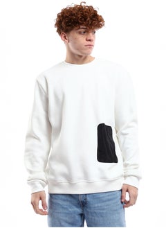 اشتري Off-White Crew Neck Sweatshirt with Zipped Pocket في مصر