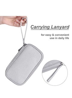 Buy Small Electronic Organizer Cable Bag, Travel Portable Electronic Accessories Storage Bag Soft Carrying Case Pouch for Hard Drive, Cord, Charger, Earphone, USB, SD Card (Light Grey) in Saudi Arabia