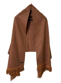 Buy Solid Wool Winter Scarf/Shawl/Wrap/Keffiyeh/Headscarf/Blanket For Men & Women - XLarge Size 75x200cm - Light Brown in Egypt