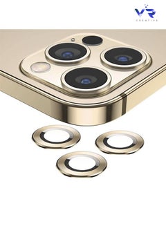Buy Camera Lens Protector Designed for iPhone 12 Pro Max, Tempered Glass Film, Aluminum Alloy Lens Protective Cover, Gold in UAE