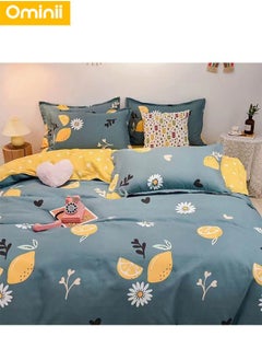 Buy Skin-Friendly Cotton Four-Piece Set: Includes Bed Sheet, Duvet Cover, and 2 Pillowcases, 200 * 230 cm, Luxurious Comfort with Full Coverage in Saudi Arabia