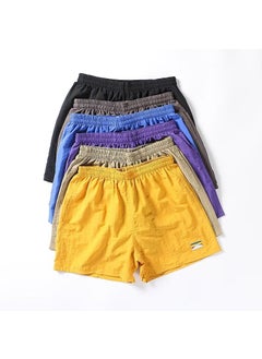 Buy Summer Casual Shorts Men Trendy Loose Fit Yellow in UAE