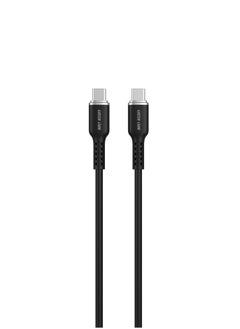 Buy USB-C TO USB-C Silicone Cable / 60W Current / High Transfer Speed / Secure & Safe / Charge & Sync / 10,000 Bends / Wide Compatible / Long Length Cable - Black in UAE