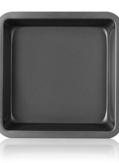 اشتري 8'' x 8'' Square Cake Baking Pan, Nonstick Metal Brownie Pan with Wide Grips, Dishwasher Safe - 8 Inch, Dark Grey(Set of 2) في الامارات