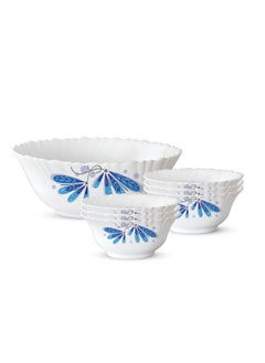 Buy 7 Piece Opalware Pudding Set | 1 Piece Serving & 6 Piece Veg Bowls |  Microwave & Dishwasher Safe| Chip & Scratch Resistant | BC2010 Twilight in Saudi Arabia