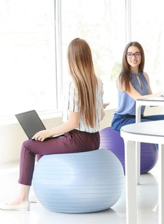 Buy 55cm Yoga Ball Anti-Burst Exercise Ball with Quick Inflatable Pump Slip Resistant Gym and Balance Ball for Pilates Yoga Pregnancy Women in Saudi Arabia
