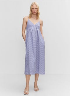 Buy Striped Strap Detail Dress in Saudi Arabia