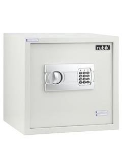 Buy Safe Box, Digital Lock with Key, Large Capacity, Suitable for Home Office, Protects Cash Money Documents (35x38x30cm) White in UAE