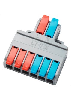 اشتري Lever Wire Nuts Wire Connectors 10Pcs Compact Splicing Connector Push-in Conductor Terminal Blocks (New- 2 in 6 Out) في الامارات