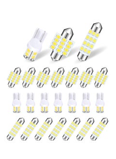 اشتري LED Car Bulb Kit, Bright White Lnterior Car Lights, Compatible with T10, 31mm, and 42mm Festoon Sockets, Ideal for Map Lights, License Plate Lights, Trunk Lights, 24-Pack في الامارات