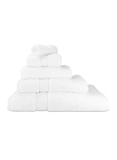 Buy Hotel Linen Klub LUXURY 5PC Antimicrobial Bathroom Towel Set - 100% Cotton 650 GSM Terry Dobby Border Ring Spun - Super Soft,Quick Dry,Highly Absorbent,Bath Towel Set with 900GSM Bath Mat-White in UAE