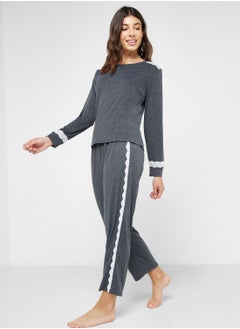 Buy Lace Trim Pyjama Set in Saudi Arabia