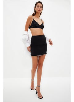 Buy Black Fitted Shiny Stone Skirt TPRSS24ET00000 in Egypt