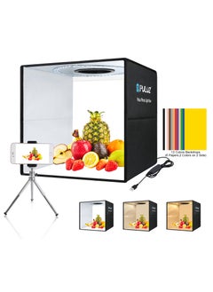 Buy 15.8 inch Foldable Portable Photography Shooting Box,USB Photo Lighting Studio with 3 Modes Dual Color Temperature Ring Light and 12 Color Backdrops in Saudi Arabia