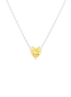 Buy Chain Necklace With Yellow Heart Design In 925 Sterling Silver in Egypt
