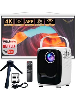 Buy "Mini Projector S10 – 5G WiFi Portable Video Projector, 1920x1080P Smart Multimedia Projector, 8000 Lumens, Bluetooth Home Theater Cinema Movie Projector with Bluetooth/WiFi/USB/SD Card Support (White)" in UAE