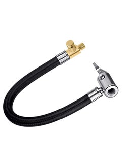 Buy Inflator Pump Hose Adapter With Locking Air Tyre Tire Chuck, Flexible Extension Tire Valve Adaptor for Universal Cars Truck Motorcycle Bike in UAE