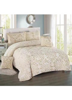 Buy COMFY 6 PC SOFT & LUXURIOUS FAUX FUR WAVE DESIGN BEIGE COMFORTER SET in UAE