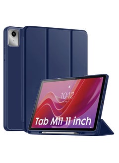 اشتري Cover for Lenovo Tab M11 Cover Case, Flip Cover with Pencil Holder for Lenovo Tab M11 Tablet 11 inch [ Auto Sleep Wake Support] -Dark blue في مصر