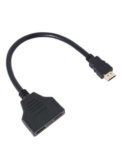Buy HDMI 1 To 2 Split Double Signal Converter Black in UAE