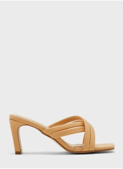 Buy Cross-Over Square Toe Block Heel Mule in Saudi Arabia