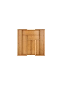 Buy Bamboo Expandable Silverware Tray for Drawer, Extendable Cutlery Tray (45x30x5) in Saudi Arabia