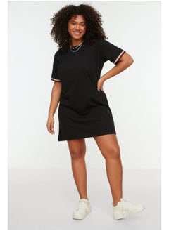 Buy Black Crew Neck Knitted T-Shirt Dress TBBSS22EL1591 in Egypt