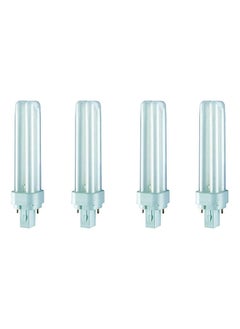 اشتري 4-Piece Dulux D Home Decorative Durable  2 PIN G24d-2 18W 1200lm Fluorescent Lamp Cool White في الامارات