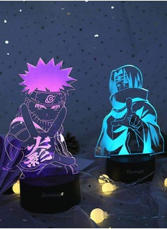 Buy 3D Naruto LED Anime Multicolor Night Light Illusion Lamp Remote Control Boys Bedroom Decor 16 Color Changing Sleep Lamp in UAE