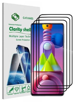 Buy 3 Pack For Samsung Galaxy M51 Screen Protector Tempered Glass Full Glue Back in UAE