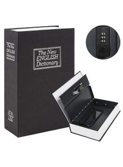 اشتري Book Safe with Combination Lock Home Dictionary Diversion Hidden Secret Metal Safe Box for Money Jewelry Passport 26.5 x 20 x 6.5 cm - Black Large في الامارات