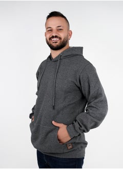 Buy Cotton Milton Hoodie - With Anti-theft Hidden Pockets - with side Badge - Dark Gray in Egypt