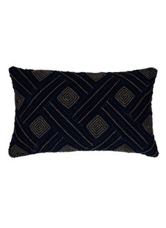 Buy Selena Filled Cushion, Dark Blue & Gold - 30x50 cm in UAE