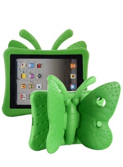 Buy iPad 9th 8th 7th Generation Case Kids Girls, Cute Butterfly Shockproof EVA Foam Super Protection Stand Cover for iPad 2021 2020 2019 10.2" and iPad Air 3 Pro 10.5" - Green in UAE