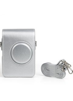 Buy Protective Case for Fujifilm Instax Mini EVO Instant Camera PU Leather Storage Bag with Adjustable Shoulder Strap(Silver) in Saudi Arabia