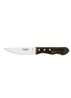 Buy Jumbo 5 Inches Steak Knife with Stainless Steel Blade and Brown Dishwasher Safe Polywood Handle in UAE