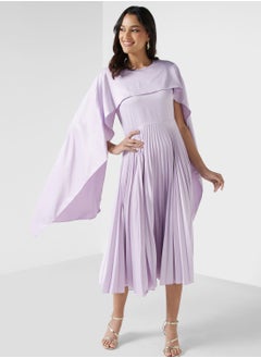 Buy Cape Sleeves Plisse Dress in Saudi Arabia