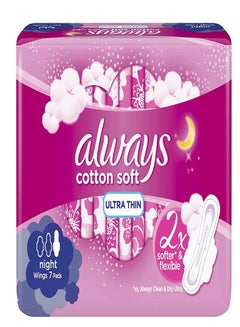 Buy Always Cotton Soft Ultra Thin Extra Long Sanitary Pads7 Pieces in UAE