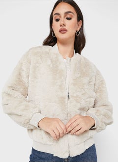 اشتري Zip Through Fur Jacket في الامارات