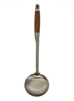 Buy Stainless Steel Ladle Spoon | Wooden Handle | Heavy Duty Soup/Gravy Ladle | Long Handle Ladle Spoon | BC313 in Saudi Arabia