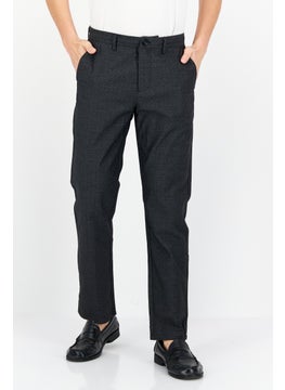 Buy Men Regular Fit Plaid Chino Pants, Dark Grey in UAE