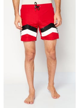 اشتري Men Drawstring Graphic Board Short, Red في الامارات