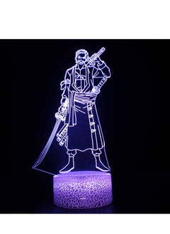 Buy Anime Roronoa Zoro 3D Night Light Manga Figure Luffy Zoro Touch Bedside Lamp 16 Color Bedroom LED Night Light Anime Luffy 3D Desk Lamp for Birthday New Year Gift to Boys/Girls/Fans in UAE