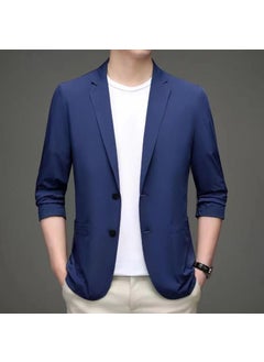 Buy Foreign Trade Spring and Summer Thin Solid Color Mens Casual Small Suit Korean Mens Business Single Western Sunscreen Suit Jacket MenNavy blue Navy blue in Saudi Arabia