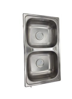 Buy STAINLESS STEEL INSET SINK SIZE: 80 x 45 CM.DOUBLE BOWL WITH DRAIN KIT in Saudi Arabia