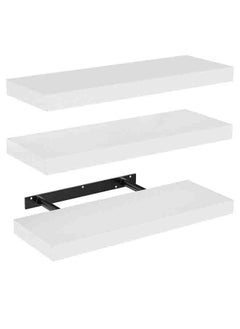 Buy Set of 3 Floating Shelves Wall Shelves for Bathroom/Living Room/Bedroom/Kitchen Decor White Shelves with Invisible Brackets White in Saudi Arabia