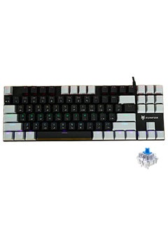 Buy English Arabic Mechanical Gaming Keyboard with RGB Backlit, USB Wired 87 Keys Blue Switch Keyboard for Windows PC Gamers Black Grey in Saudi Arabia