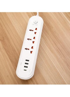 Buy Tycom Power Strip Surge Protector with USB- Extension Cord Flat Plug with Widely 3 AC Outlet and 3 USB + 1 PD Port, Small Desktop Station with 6 ft Power Cord, Compact Socket (3G3U1PD-T17) in UAE