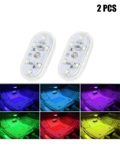 اشتري Car LED Lights Interior, 7 Colors LED Interior Car Lights with 6 Bright LED Lamp Beads, Portable Night Reading Light Car Interior Atmosphere USB Rechargeable Lighting Light 2 Pcs في السعودية